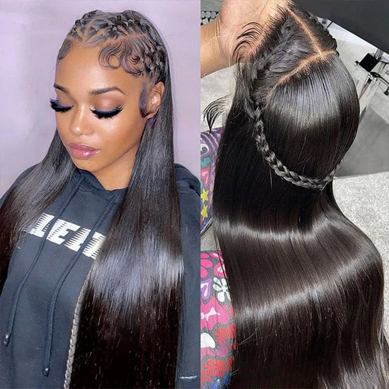 40 Inch Bone Straight Human Hair Wig 13x4 13x6 HD Transparent Lace Wigs Brazilian Full Lace Frontal Wig For Women 250% Density
