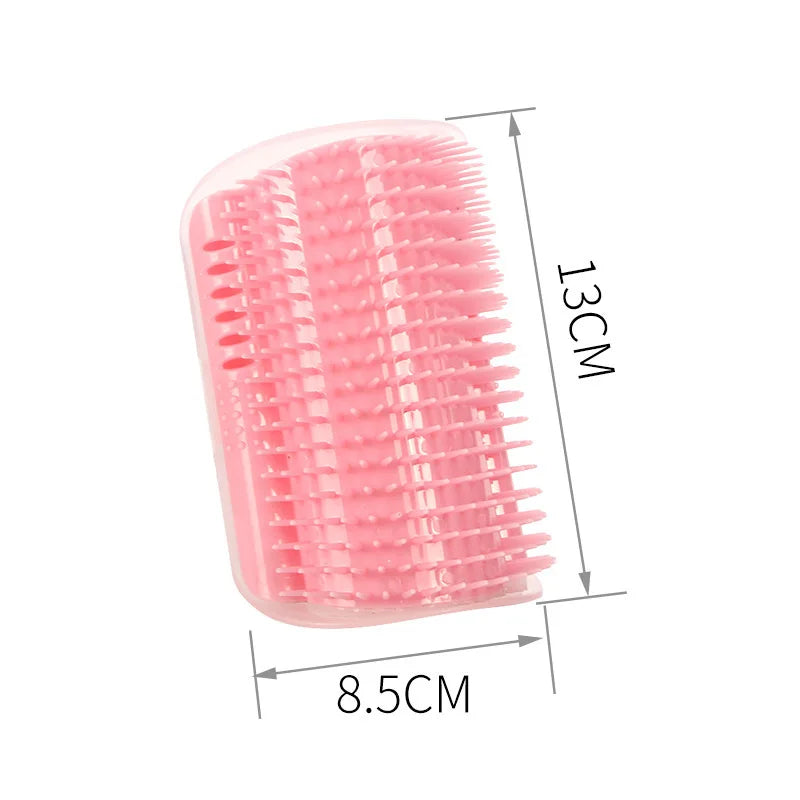 Brosse de Massage et Grattoir d'Angle pour Chat, Brosse d'Angle Amovible pour le Toilettage et l'Épilation des Chats et Chaton