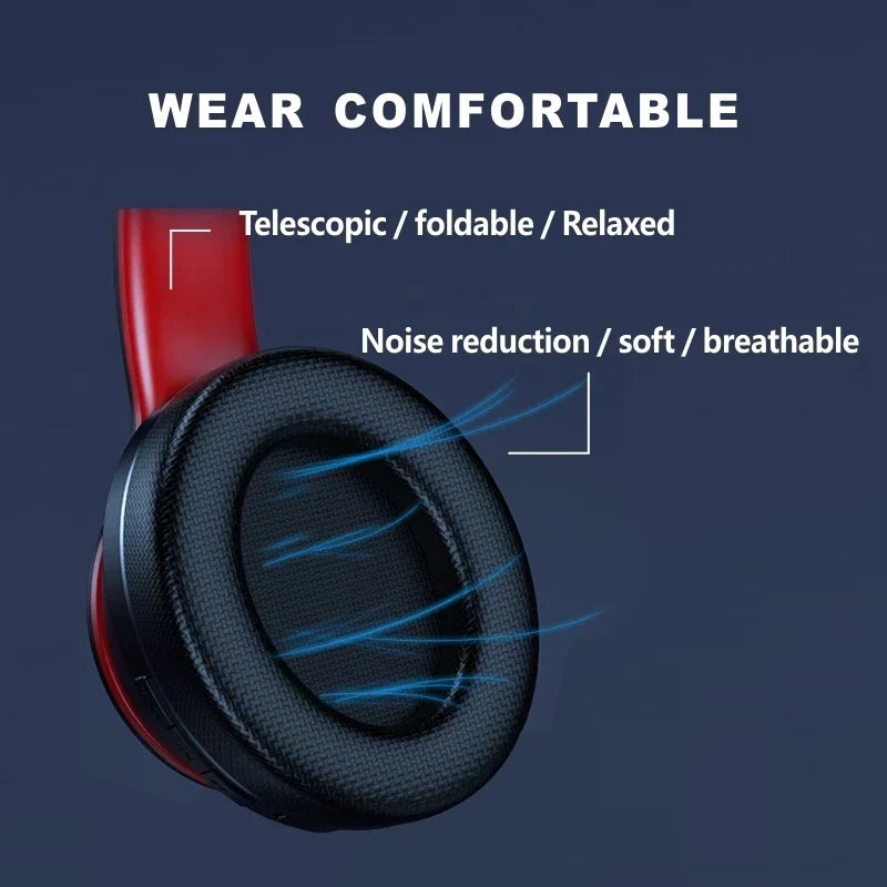 Casque sans fil pliable supra-auriculaire noir