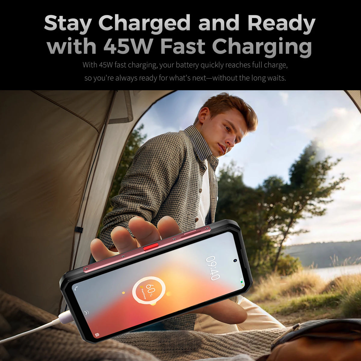 OUKITEL WP56 5G Telefone Robusto com Bateria de 16000mAh, Câmera de 108MP, Smartphone Android NFC, 12GB+512GB, Tela de 6.8" 120Hz, À Prova D'água para Uso Externo