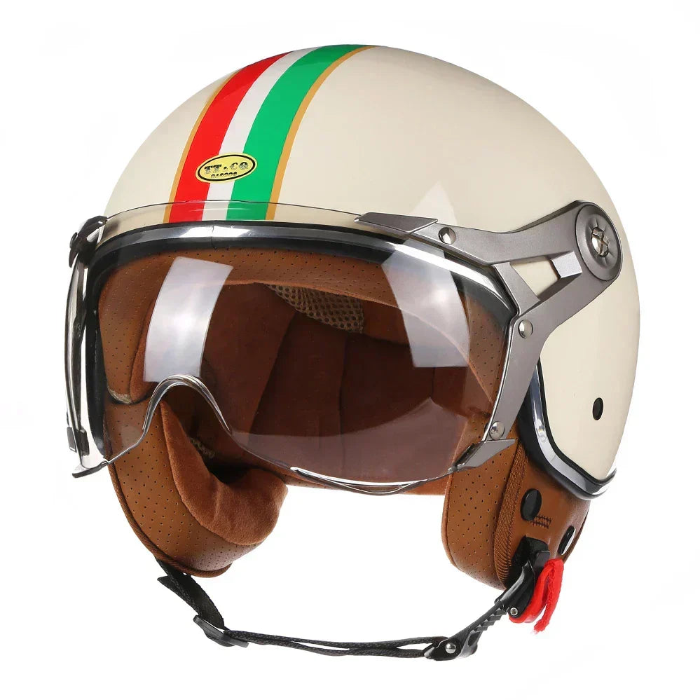 Casques de moto ouverts rétro