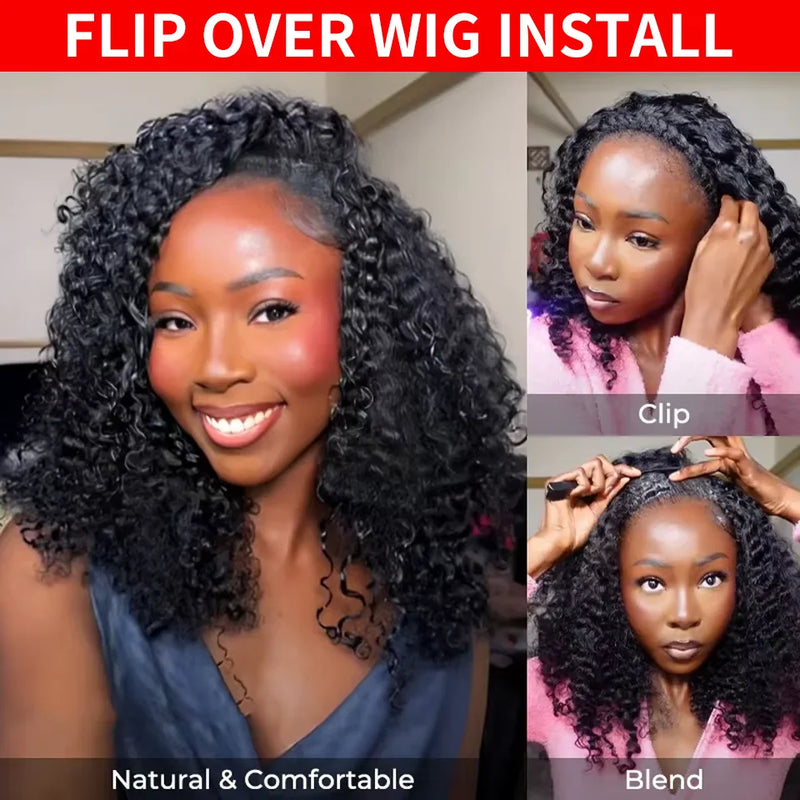 Perruques de cheveux humains bouclés birmans de densité 300 pour femmes 4C Afro Kinky Curly Perruques 3 EN 1, perruques de cheveux humains 100 % cheveux humains en solde