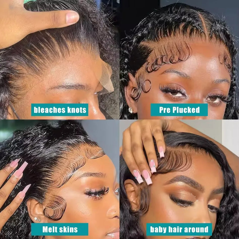 200% Densité 13x6 13x4 Perruques Lace Frontal Hd Ondulées Cheveux Humains 30 40 Pouces Mouillés Et Ondulés Loose Water Wave Lace Front Wig 360 Bouclées Lace Frontal Perruques Cheveux Humains Pour Femmes 100% Cheveux Humains