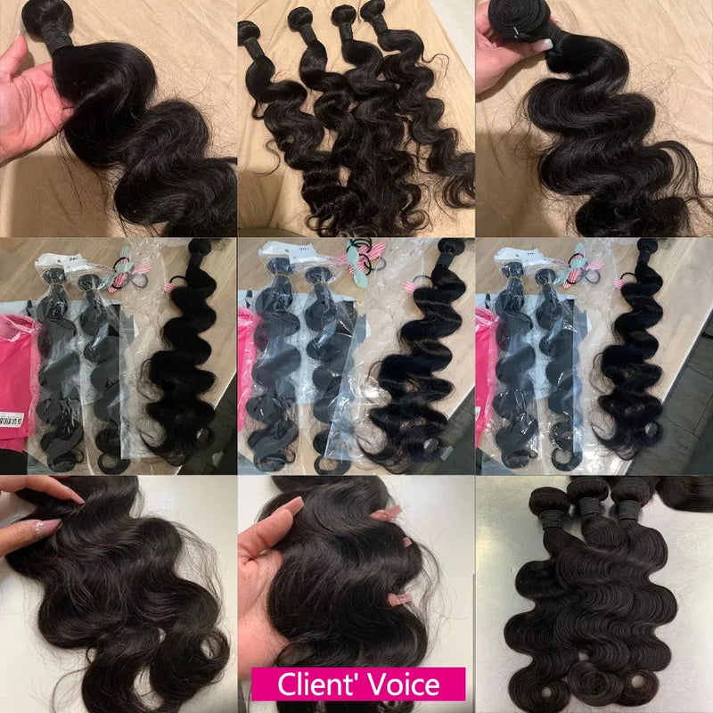 Queenlike 24 24 24 Pouces Paquets Body Wave Cheveux Humains 12A Brésiliens Cheveux Brut Tissage Paquets 1/3 PCS Extensions de Cheveux Humains