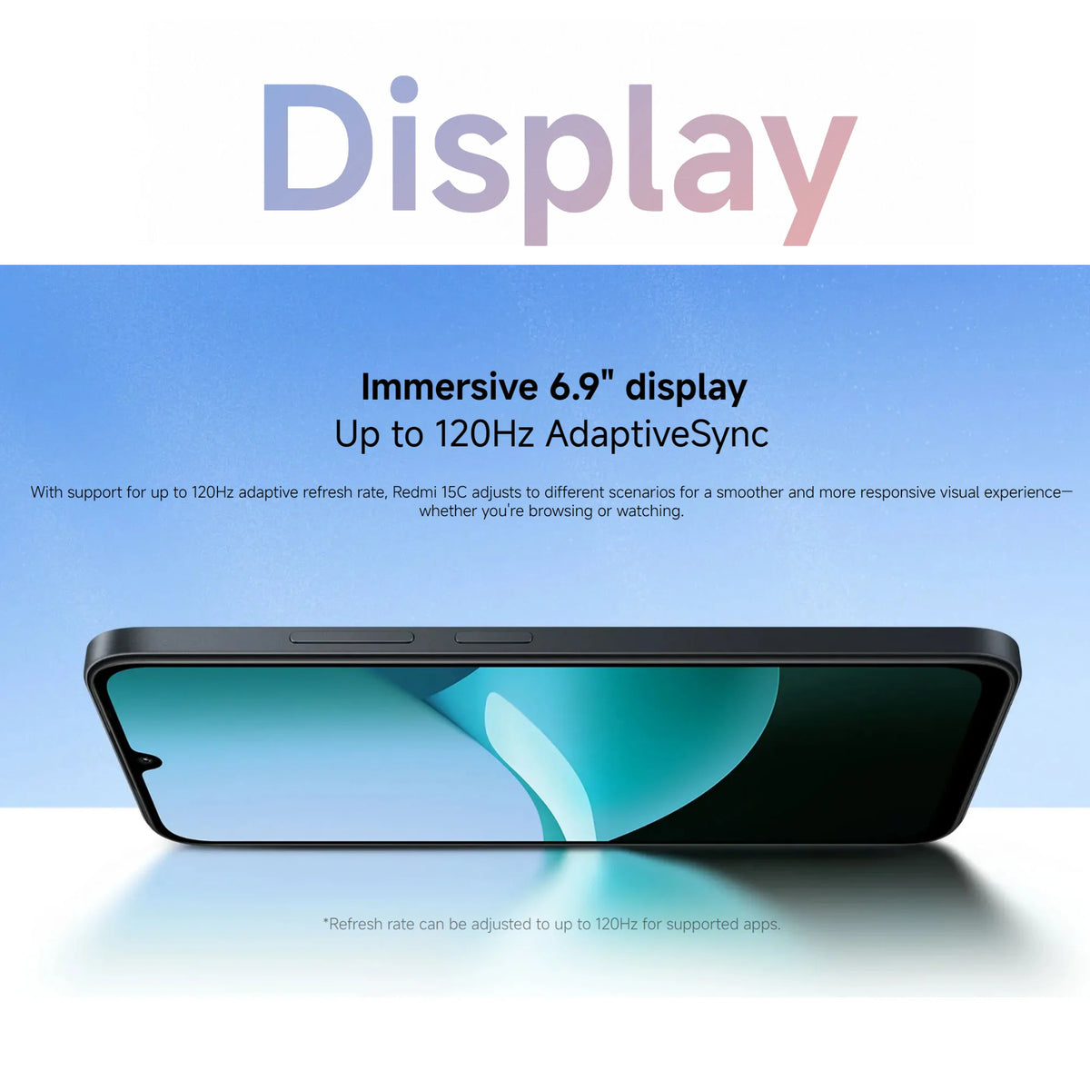 Xiaomi Redmi 15C 4G, Versão Global 4+256GB, Tela de 6.9” 120Hz, Processador MediaTek Helio G81-Ultra, 50MP, 6000mAh, 33W, Impressão digital lateral, NFC