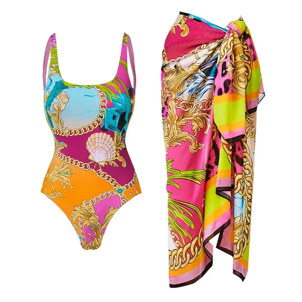 Vibrant Printed Two-Piece Bikini Set
