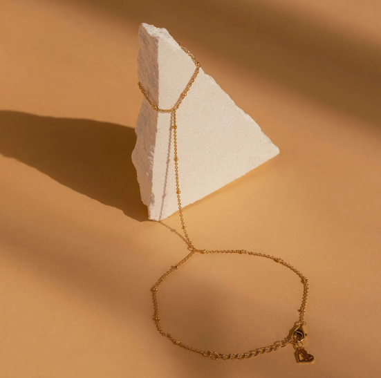 Minimalist Dainty Hand Chain Bracelet-3