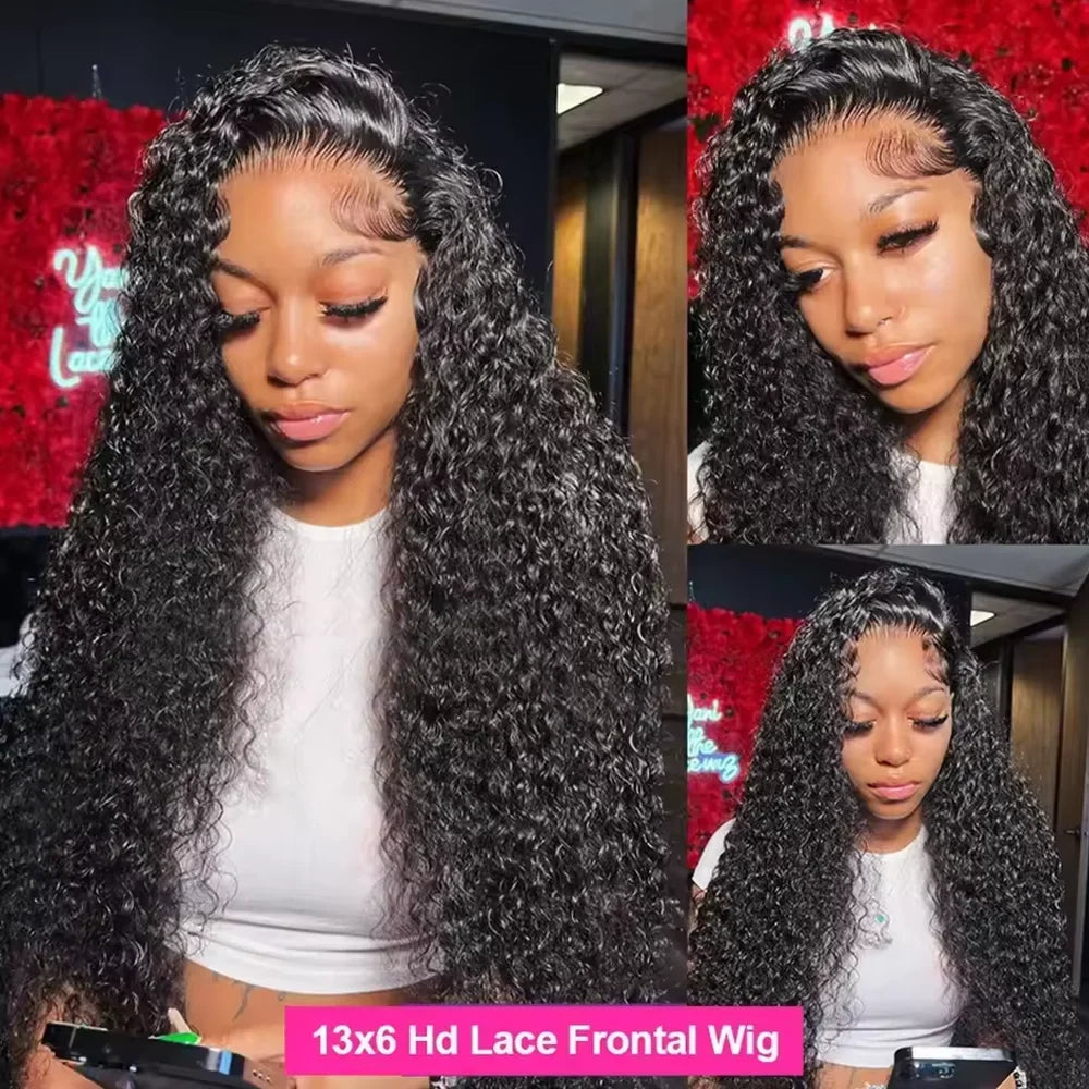 Perruque de cheveux humains Deep Wave 13x4 HD Lace Front 42 pouces Perruque frontale en dentelle HD Deep Wave 13x6 Densité 250 Perruque sans colle 5x5 pour femmes
