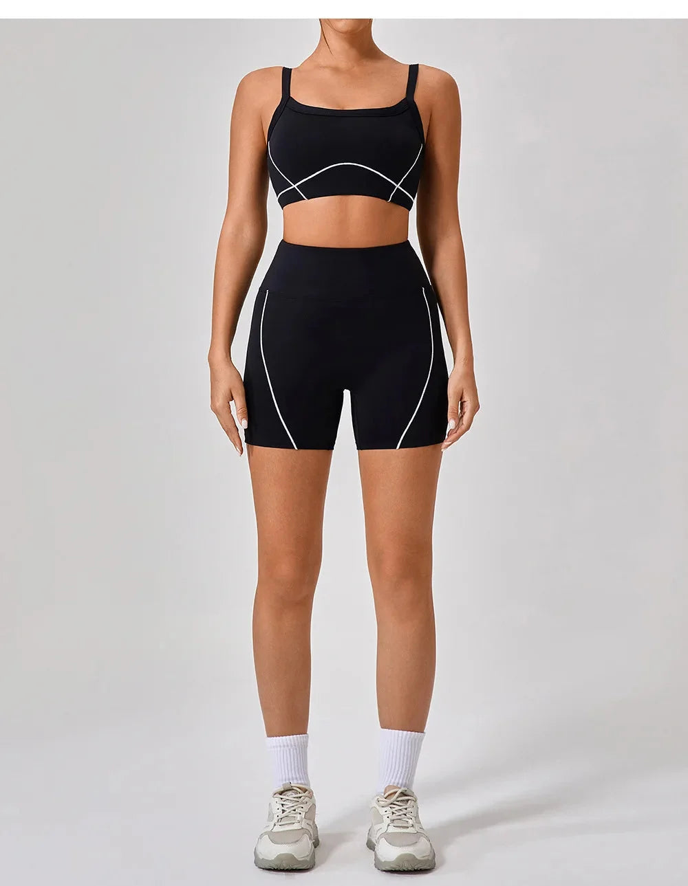 Womens 2 Piece Workout Running Sets,Hot Shot Skort Set Y2K Cropped Tank Top and Pants Outfits Sweatsuits-2