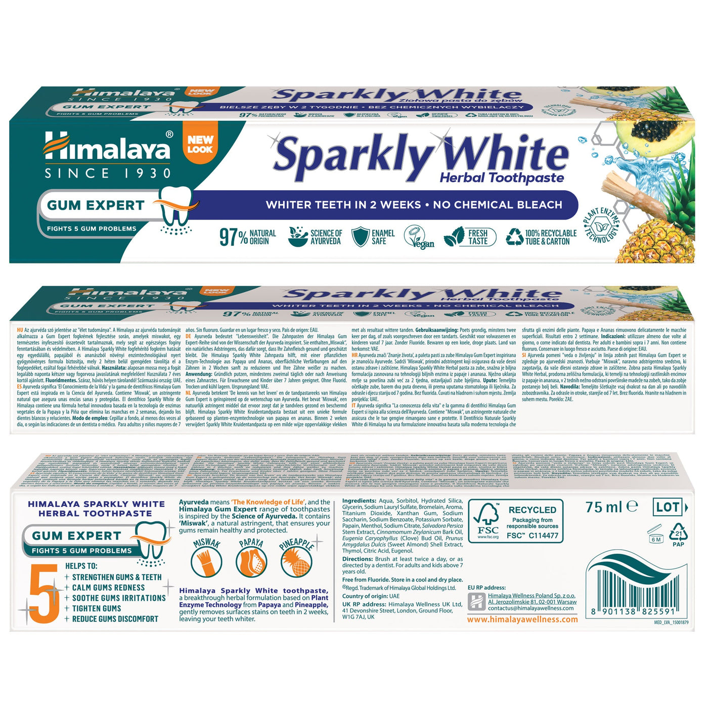 Himalaya Gum Expert Herbal Toothpaste - Sparkly White - 75 ml-3