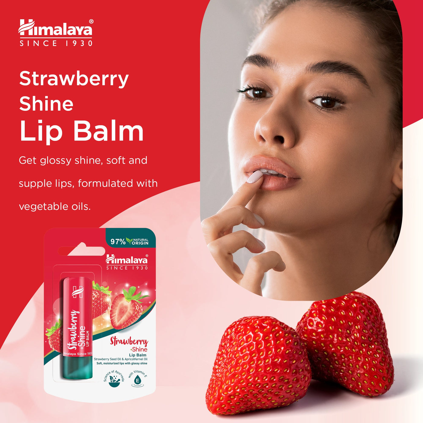 Himalaya Strawberry Shine Lip Balm - 4.5g-1