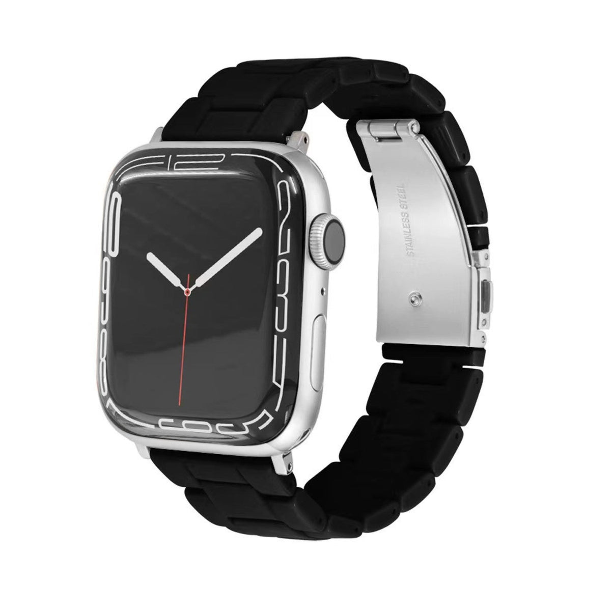 Bracelet de Montre en Résine à Maillons Petit - Les Plages de Sydney - Manly (Noir) - Compatible avec Apple Watch Taille 38mm à 41mm
