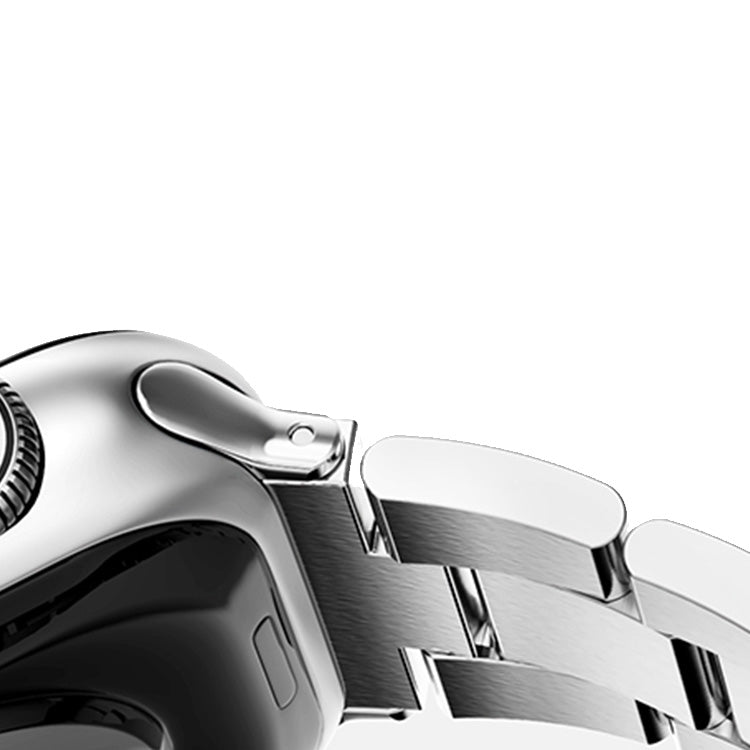 Stainless Steel Link Bracelet Band - The Sydney in Stainless Steel Large - Compatible with Apple Watch Size 42mm to 45mm