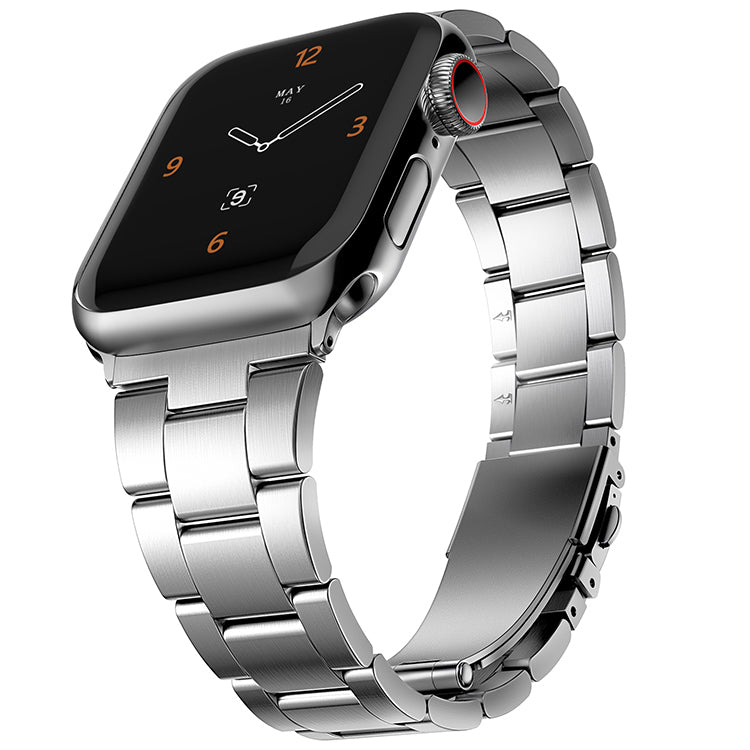 Bracelet à maillons en acier inoxydable - Le Sydney en acier inoxydable - Compatible avec les Apple Watch de 38 mm à 41 mm