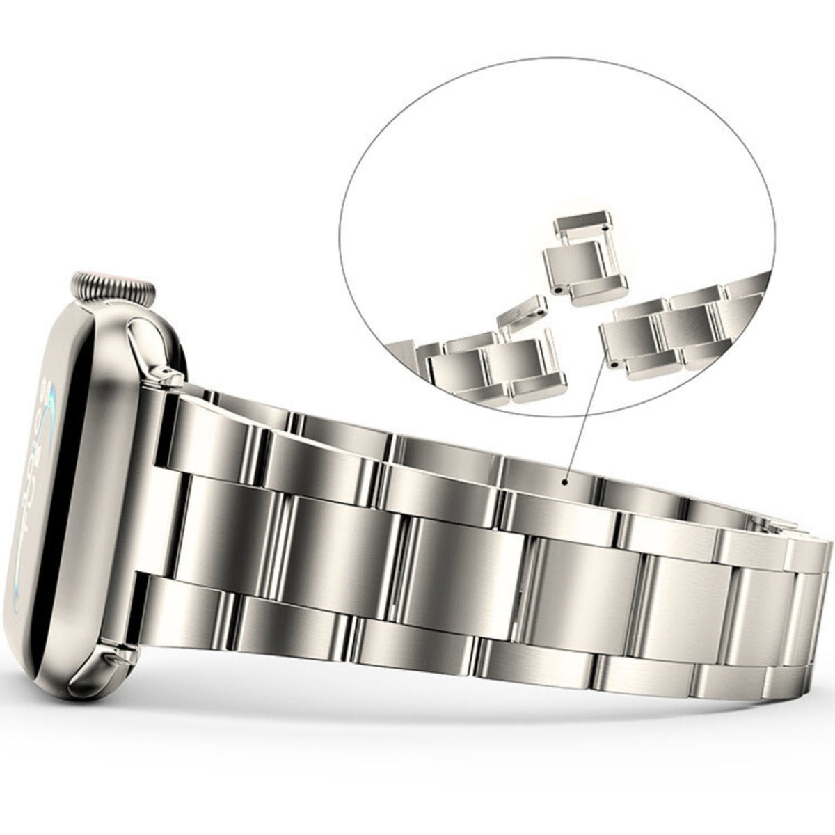 Bracelet à maillons en acier inoxydable - petit - Le Sydney en Titane - Compatible avec Apple Watch de 38mm à 41mm