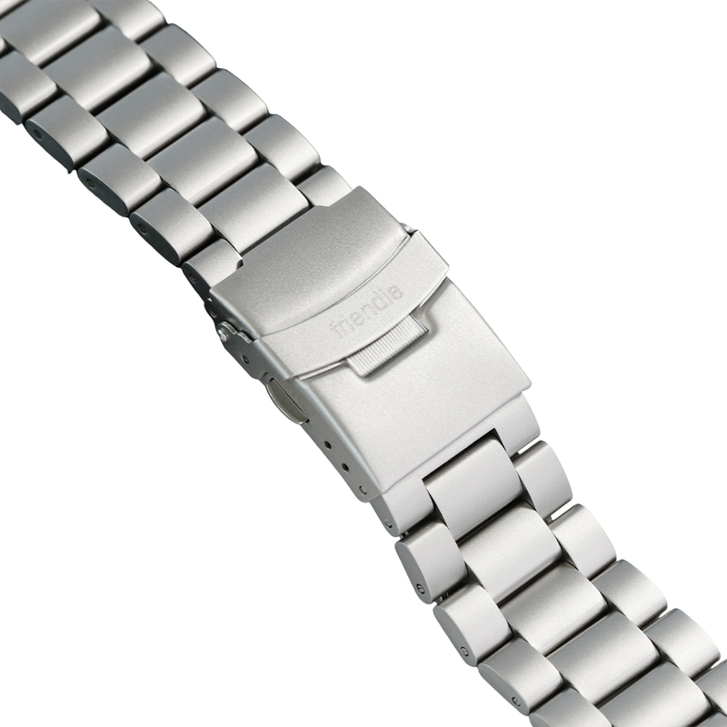 Bracelet à Maillons en Acier Inoxydable (Ultra) – Le Sydney Ultra en Argent – Compatible avec Apple Watch Ultra (taille Large Friendie)