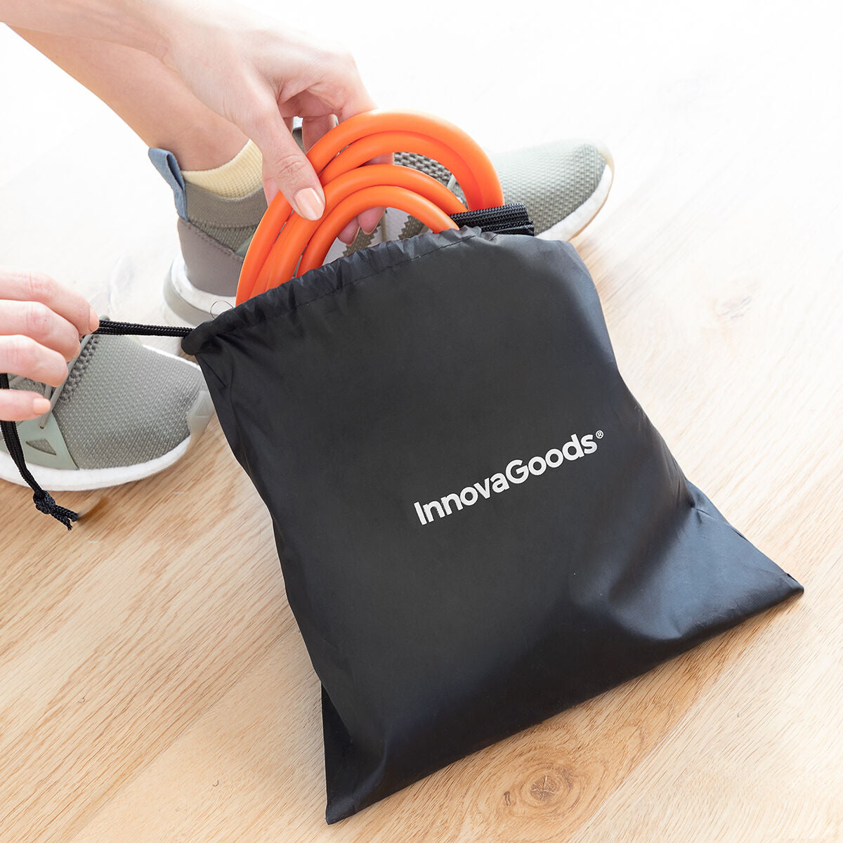 Ceinture avec bandes élastiques pour les fessiers et guide d'exercices Bootrainer InnovaGoods