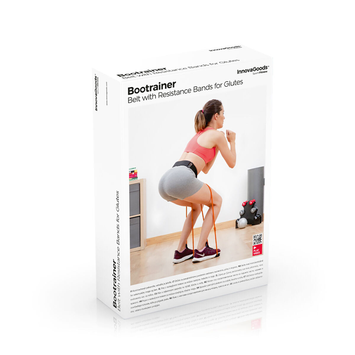 Ceinture avec bandes élastiques pour les fessiers et guide d'exercices Bootrainer InnovaGoods