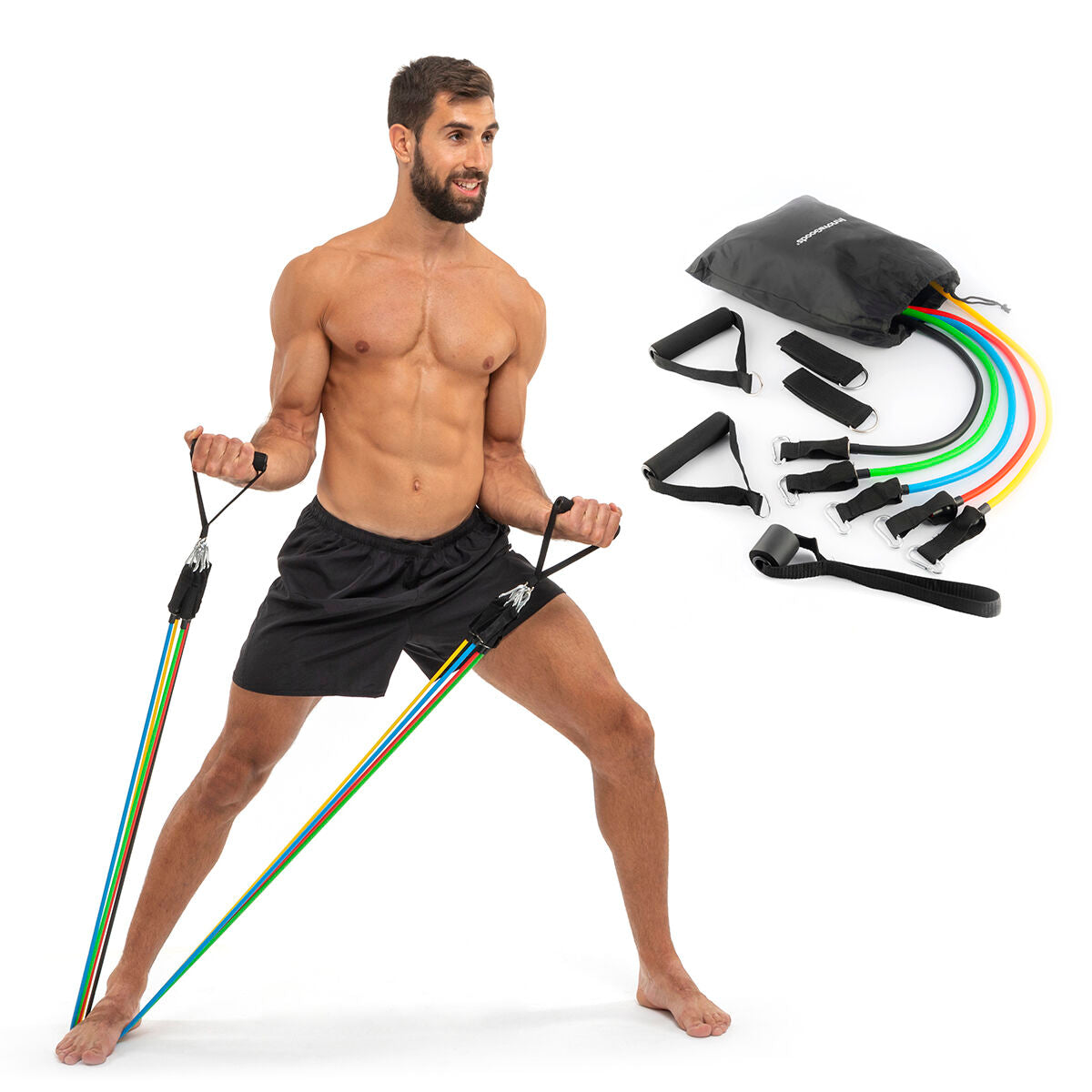 Ensemble de Bandes de Résistance avec Accessoires et Guide d'Exercices Rebainer InnovaGoods 5 Unités