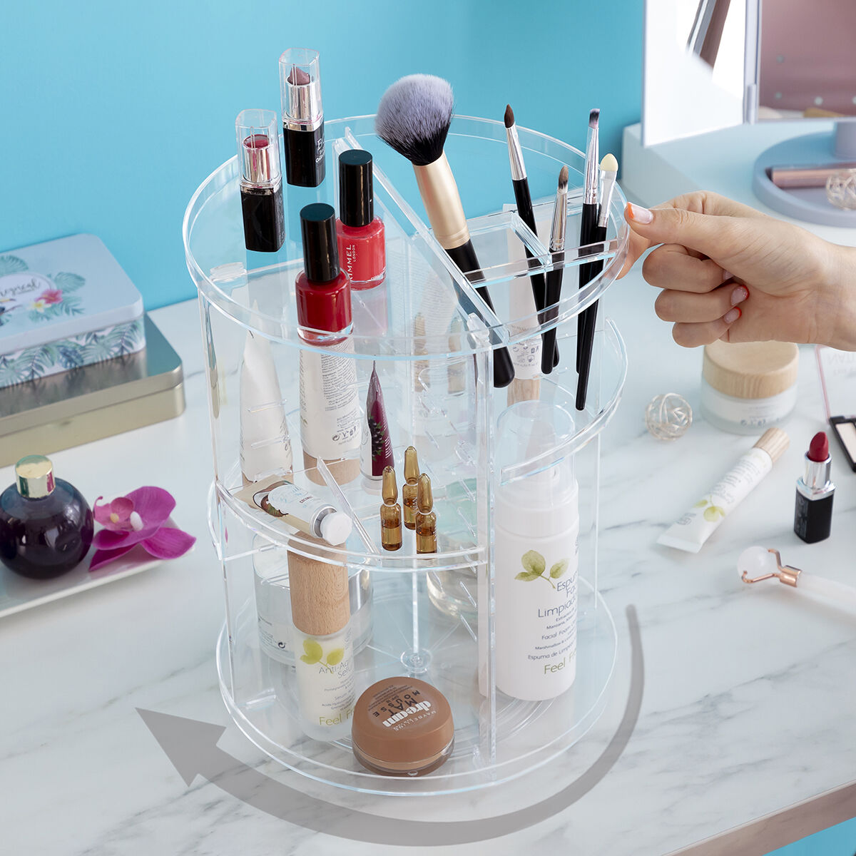 Organisateur de Maquillage Rotatif Rolkup InnovaGoods
