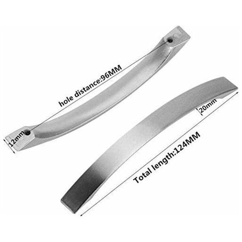 Lot de 16 poignées d'armoire de cuisine, chrome, nickel brossé, poignée de porte de cuisine en acier inoxydable, 96 mm