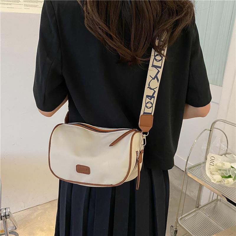 Women One Shoulder Messenger Bag Fashionable Simple Pure Color Bag Ladies Casual Bags Brown