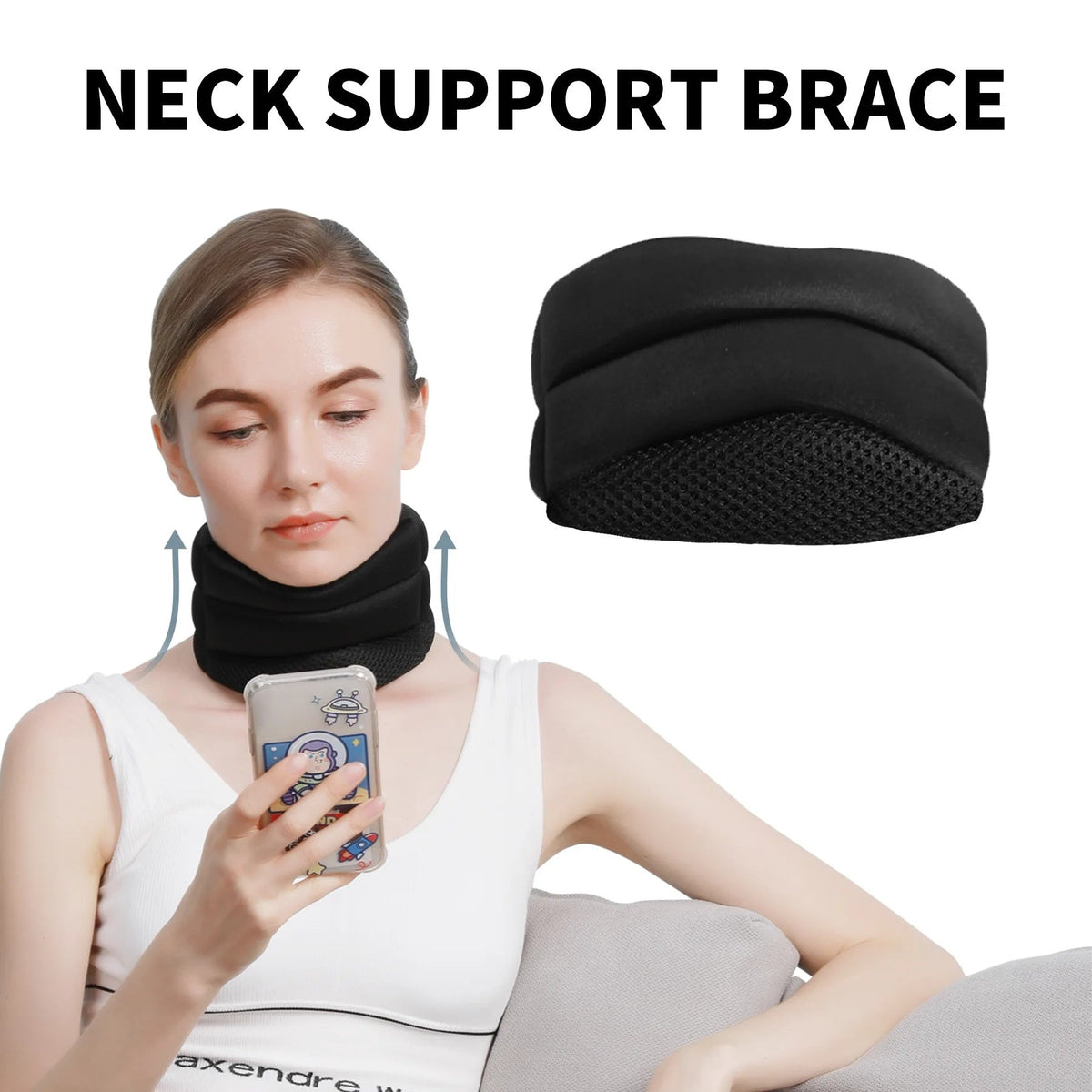 Attelle Cervicale Ajustable NNEDSZ avec Conception en V – Support pour la Colonne Cervicale pour le Soulagement de la Douleur et la Correction de la Posture