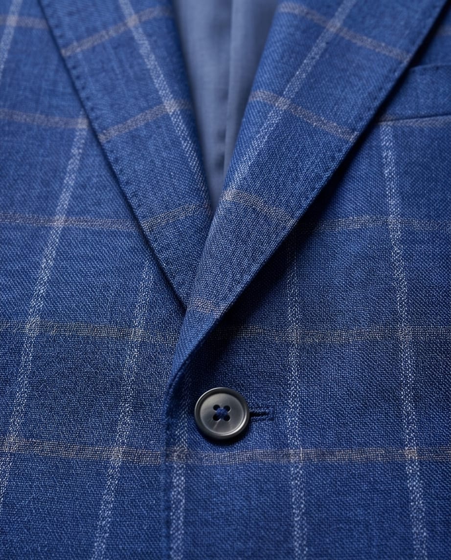 Royal Blue Windowpane Check Blazer-2