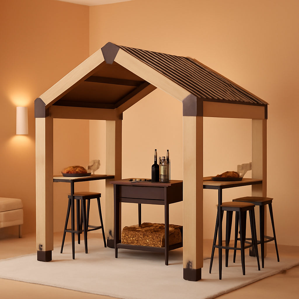 Tonnelle de barbecue d'extérieur avec toit rigide 2,3x1,7 m
