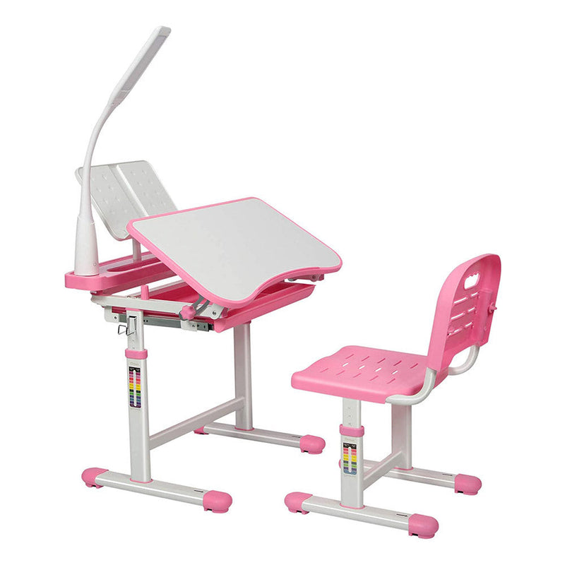 Bureau multifonctionnel pour enfants à hauteur réglable - rose