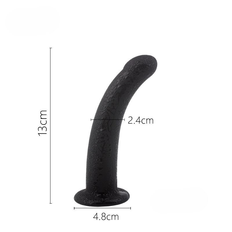 Black Soft Silicone Dildo & Anal Plug with Strap-On Harness - 3 Sizes-2