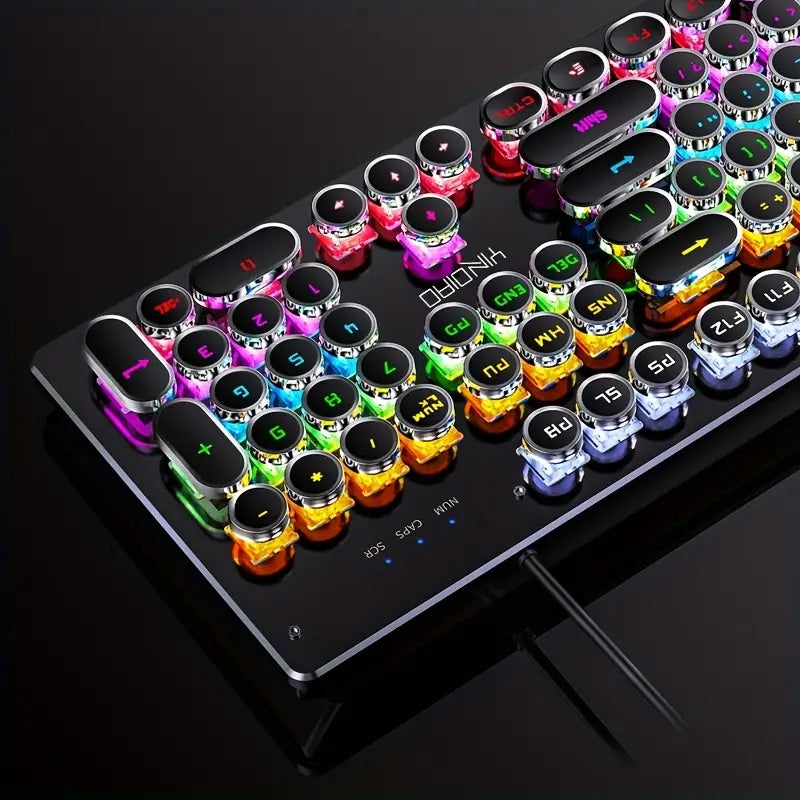 Clavier mécanique Caller - 104 touches, axe vert, rétroéclairé, USB filaire, noir [Axe vert]