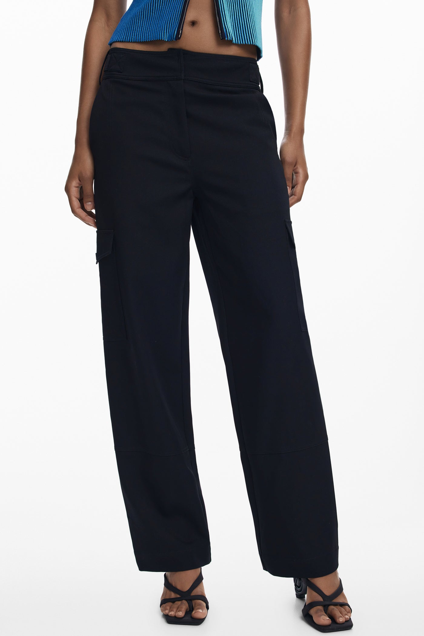 DESIGUAL WOMEN'S BLACK TROUSERS