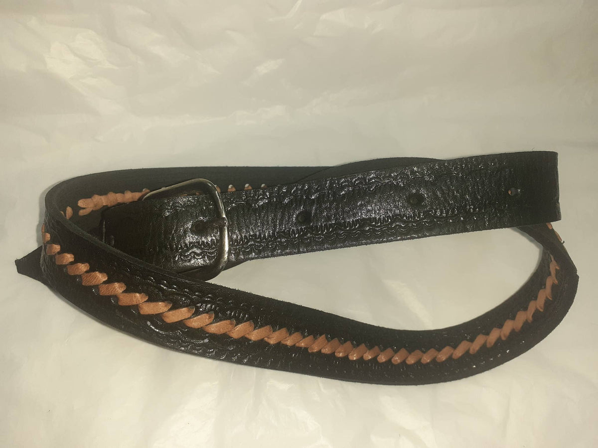 Cinturón estrecho trenza combinada