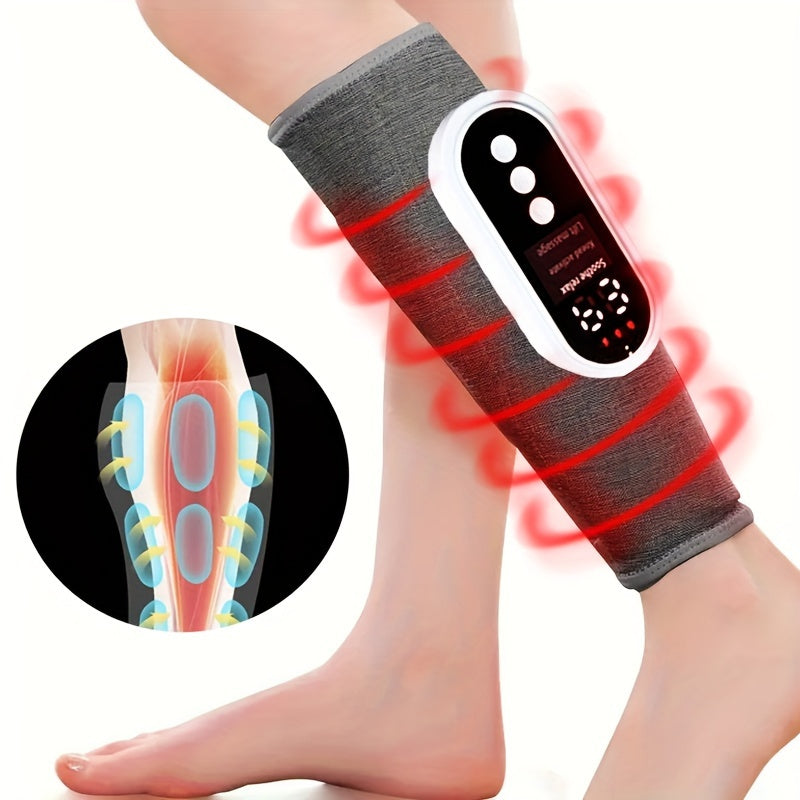 Masseur de jambes sans fil à compression d'air avec fonction chauffante (gris)