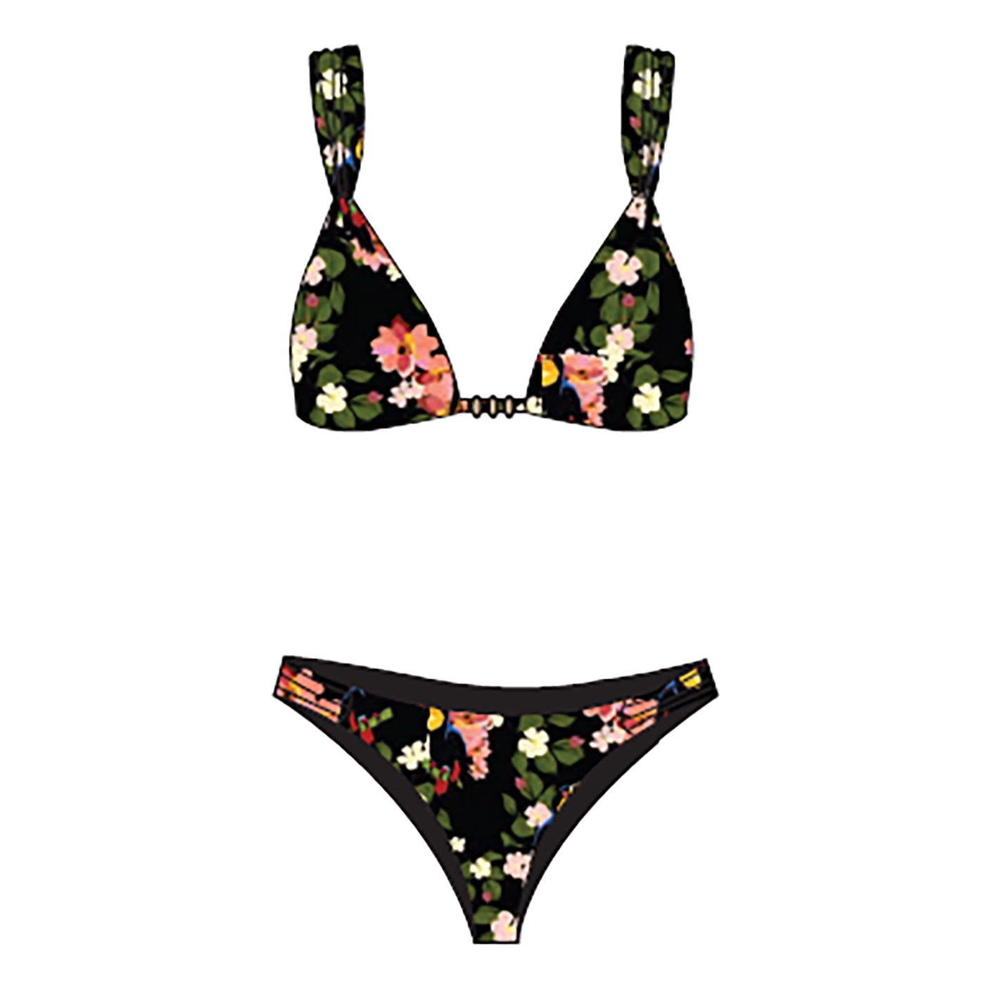 Ruched Bikini Set-Tropical Bliss