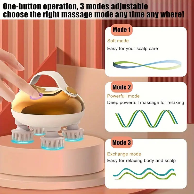 Portable Electric Scalp Vibration Device(Gold)