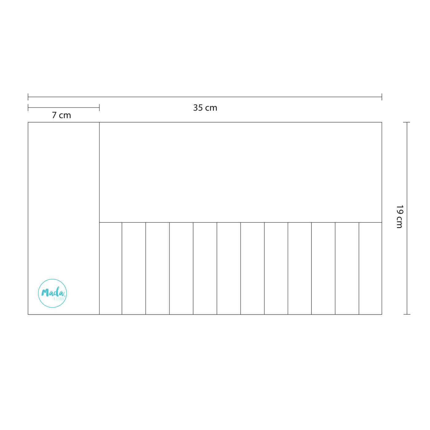 Blue Rainbow Long Pencil Case