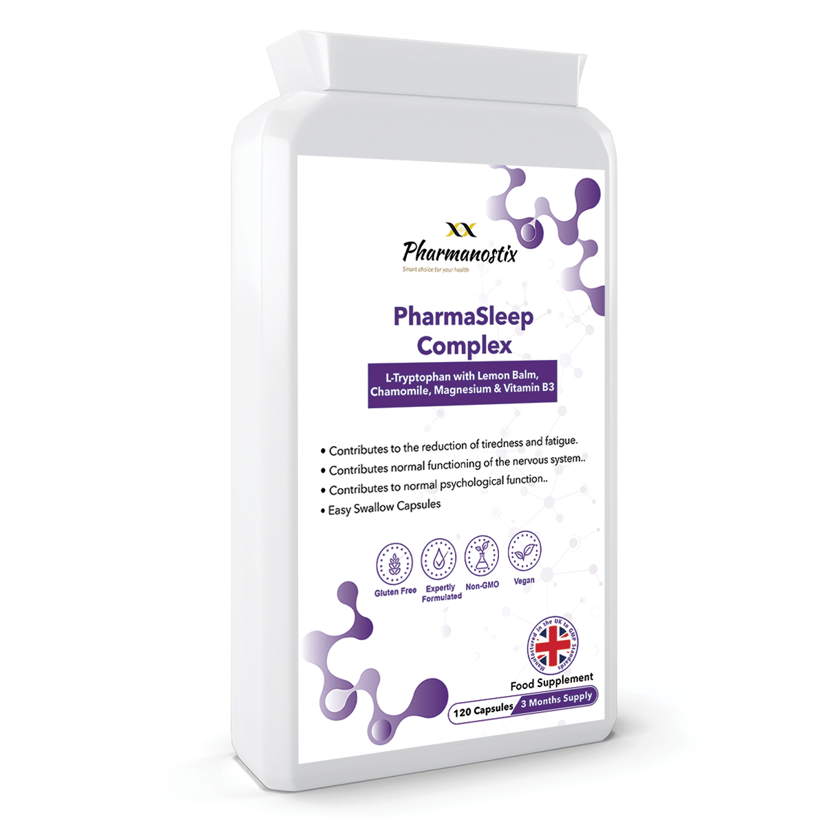 PharmaSleep Complex 120 Vegan Capsules - L-Tryptophan Complex-0