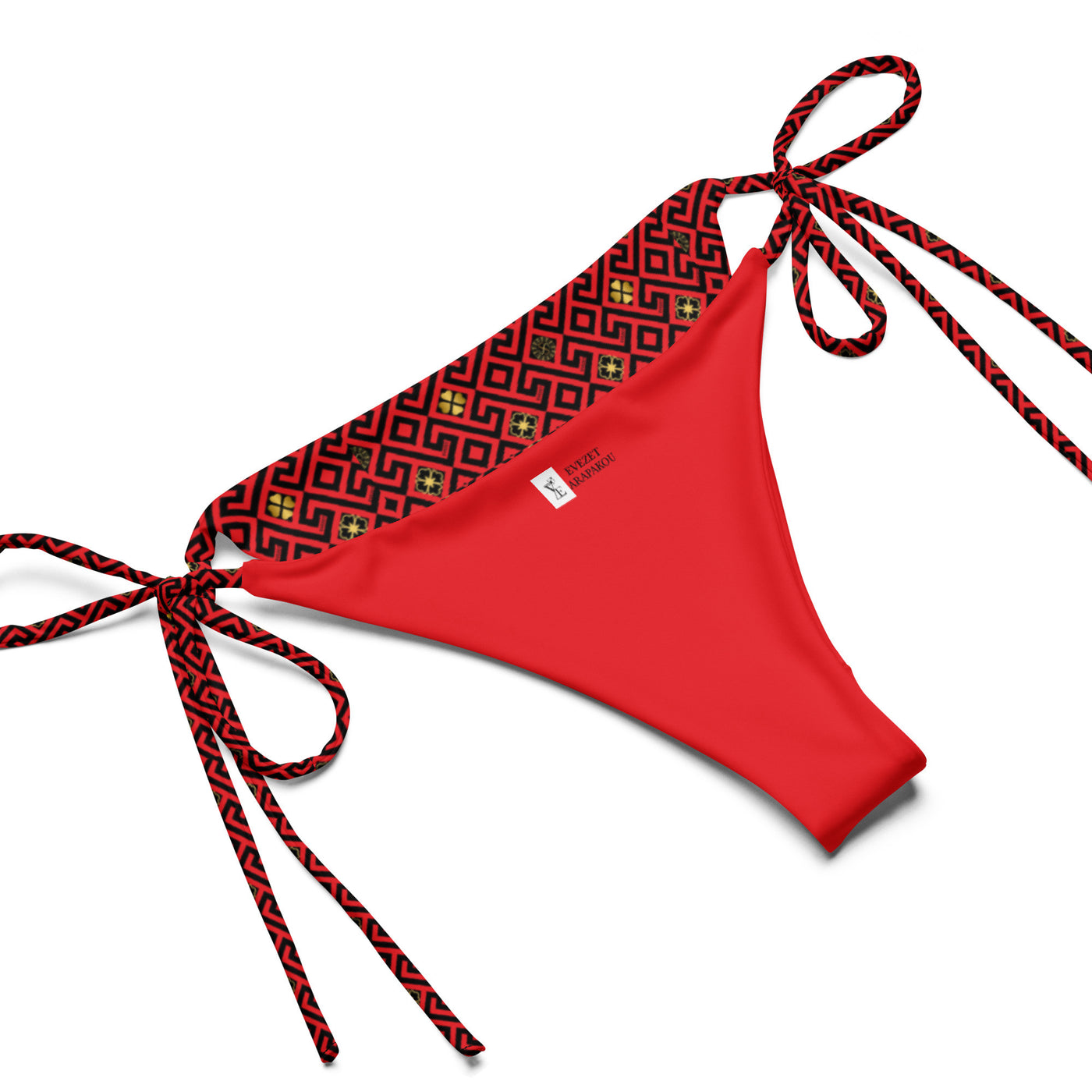 Red recycled string bikini set