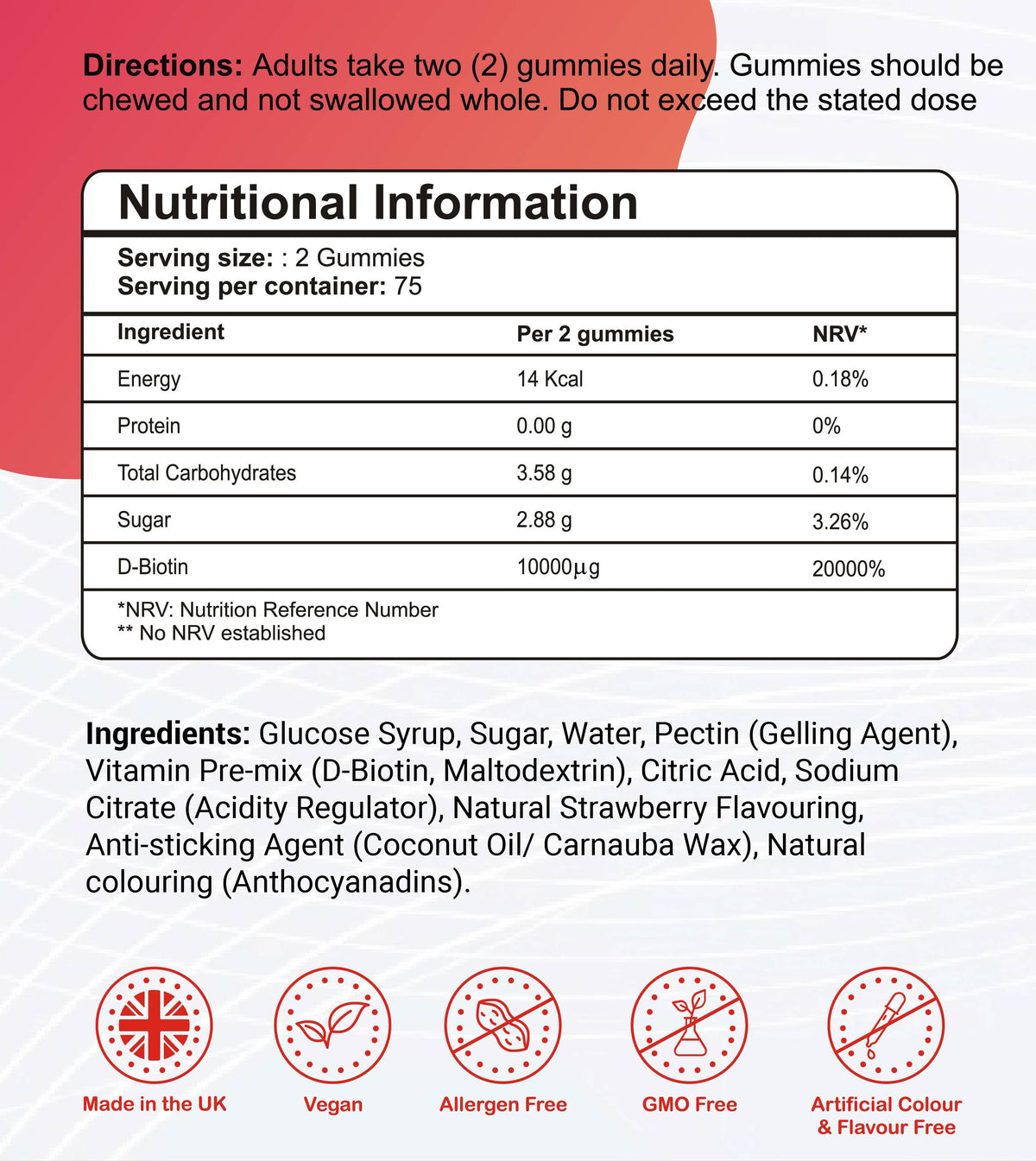 Ultra Biotin 5000mcg Vegan Gummies