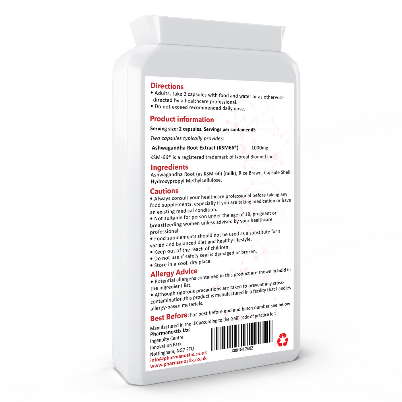 Ashwagandha KSM-66 ®, 1000mg Daily Dose with 5% Withanolides-1