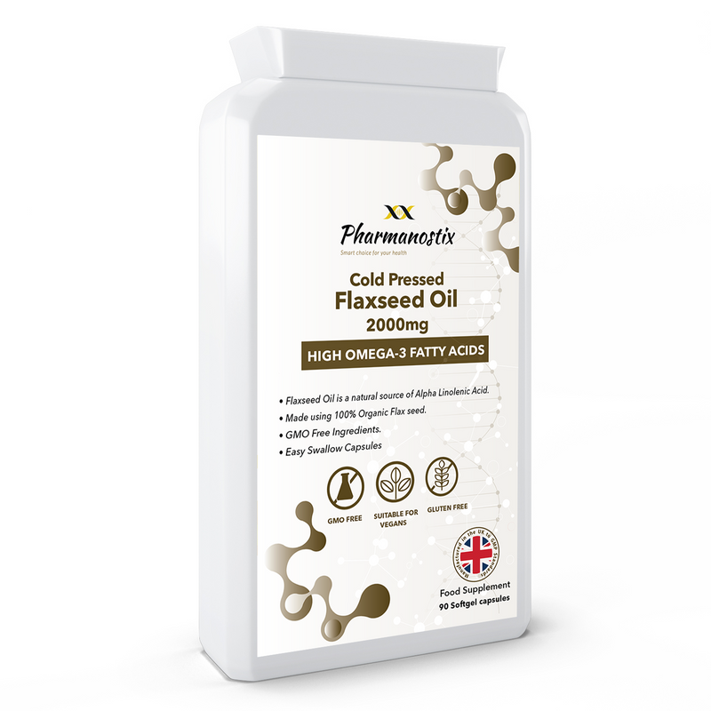 Flaxseed Oil Supplement 2000mg 90 Vegan Capsules