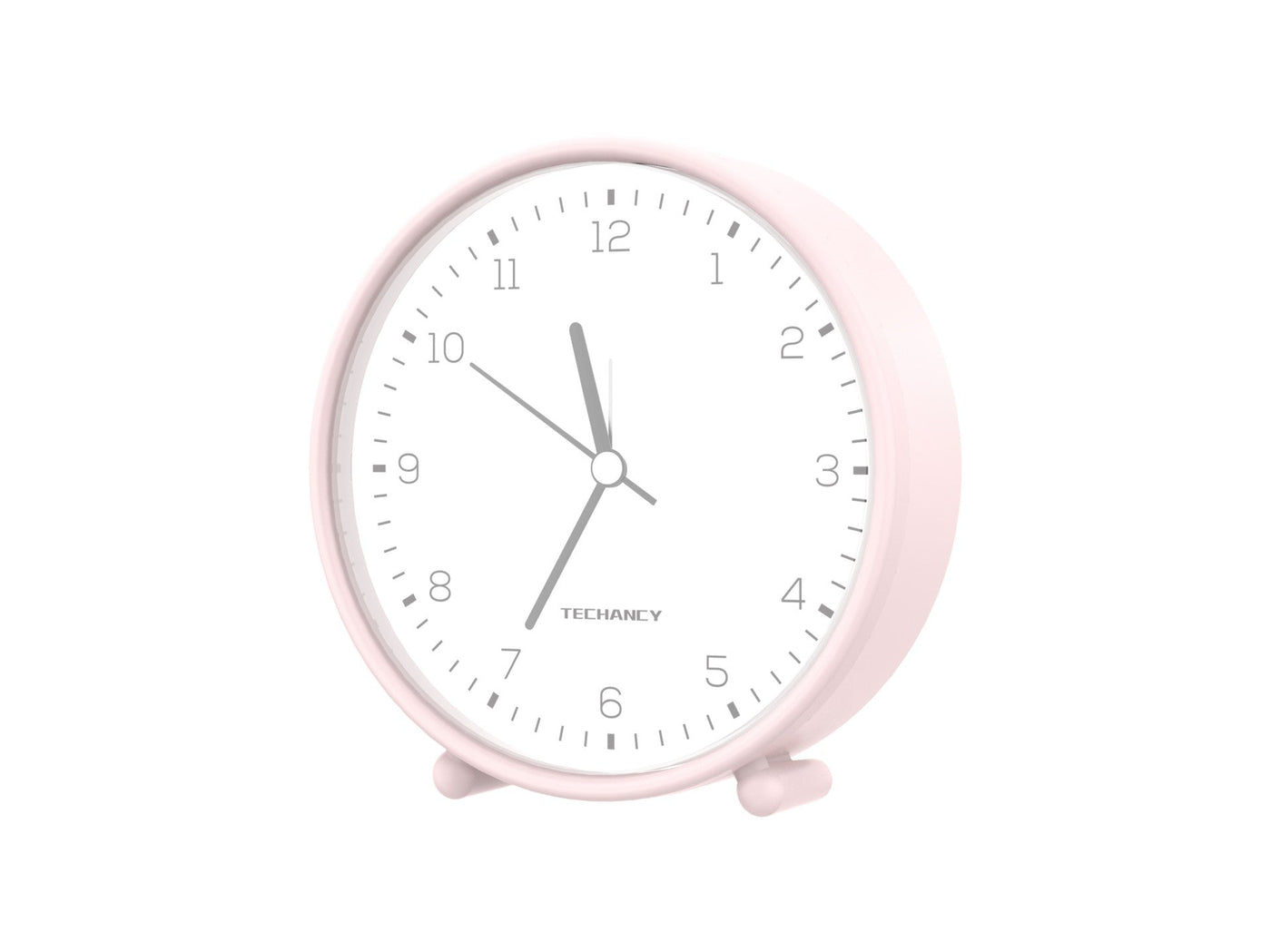 Techancy Mini despertador de mesa ME2624 silencioso números grandes espelho HD corpo ABS portátil para quarto e secretária cor rosa