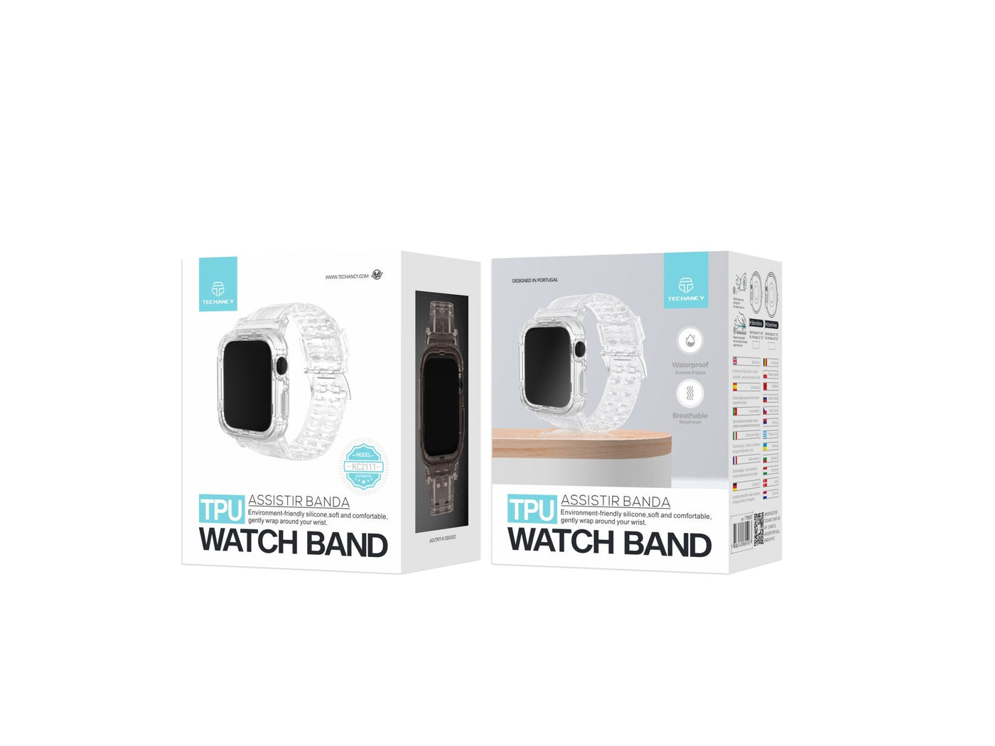 Pulseira de silicone para relógio Techancy, KC2111, compatível com Apple Watch 38-40 mm, castanho café