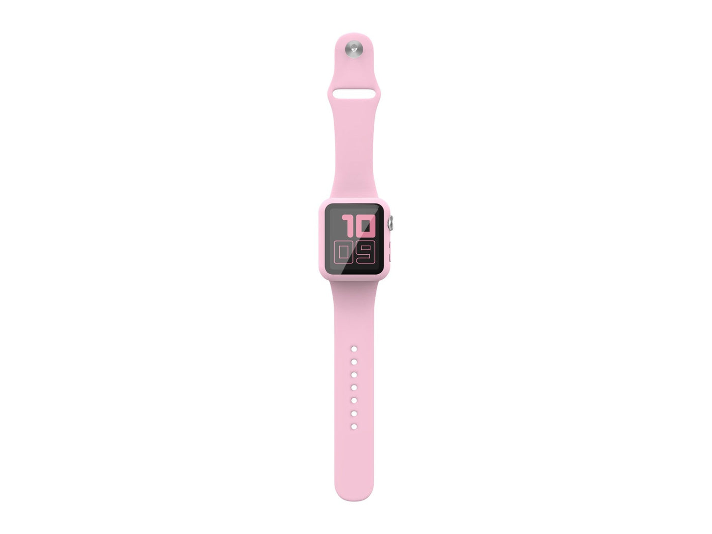 Pulseira de silicone para relógio Techancy, KC2115, com protetor de ecrã, compatível com Apple Watch 42 mm, rosa