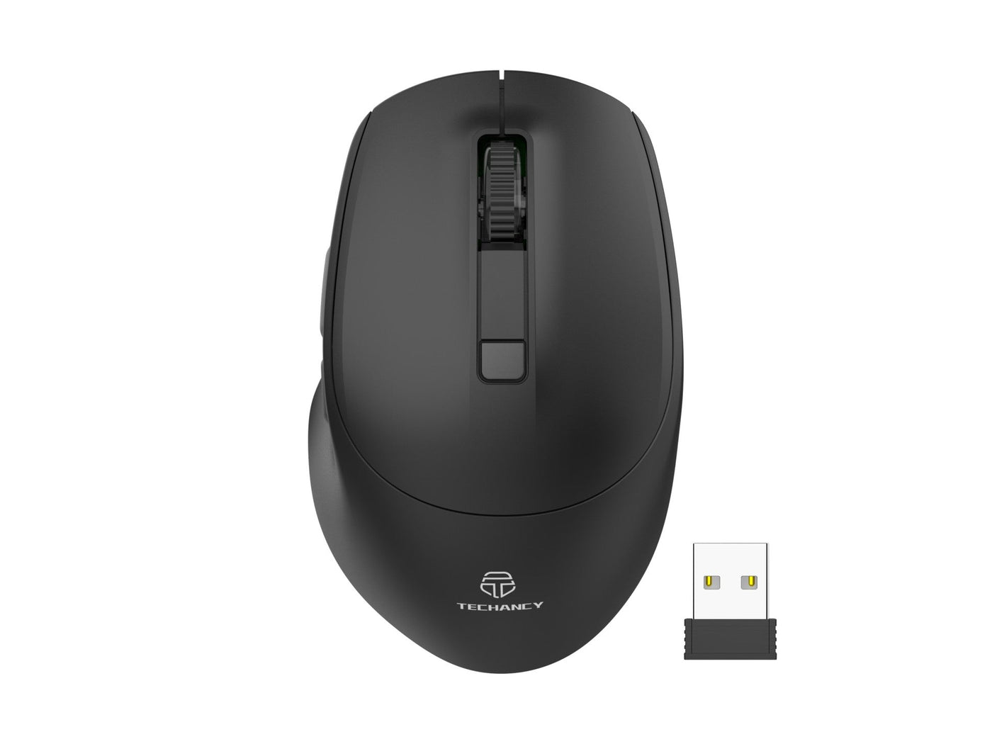 Techancy Rato Sem Fios 2.4g Preto TJ6123, Dpi Ajustável (800-1600) 6d Botões Silenciosos, Compatível Com Pc/Mac