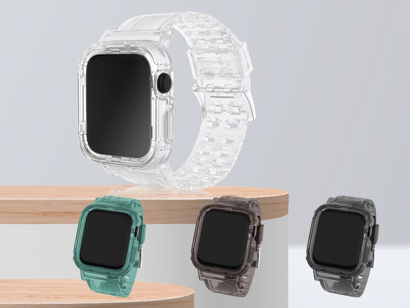 Pulseira de silicone para relógio Techancy, KC2111, compatível com Apple Watch 42-44 mm, castanho café
