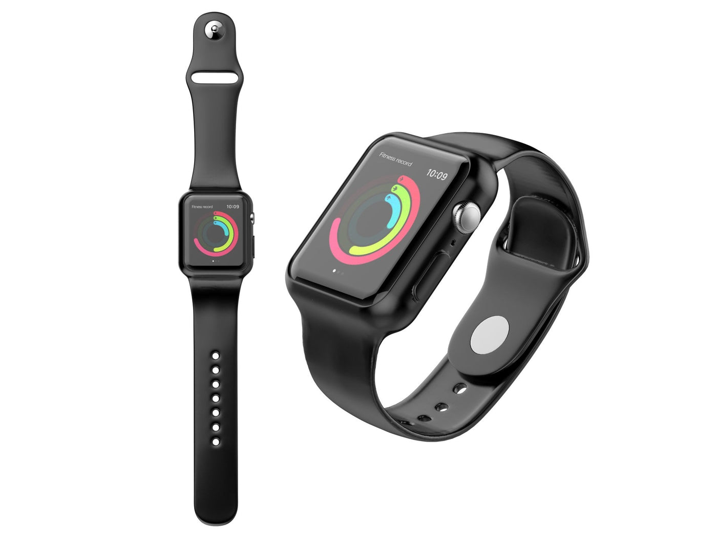 Pulseira totalmente adesiva para relógio Techancy, KC2112, compatível com Apple Watch 42-44 mm, Preto