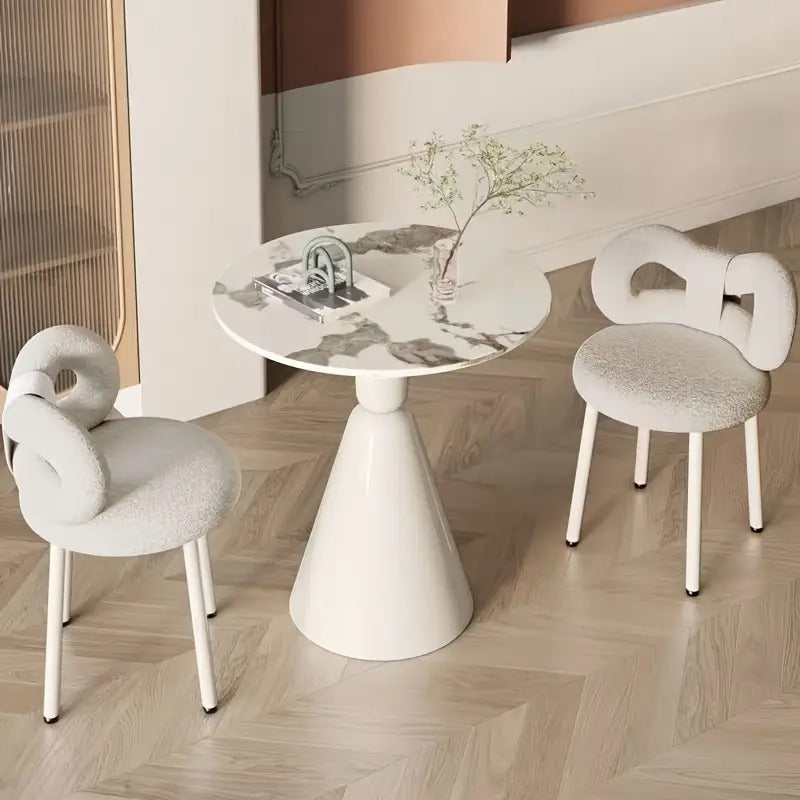 Tabouret de coiffeuse avec dossier en forme de papillon